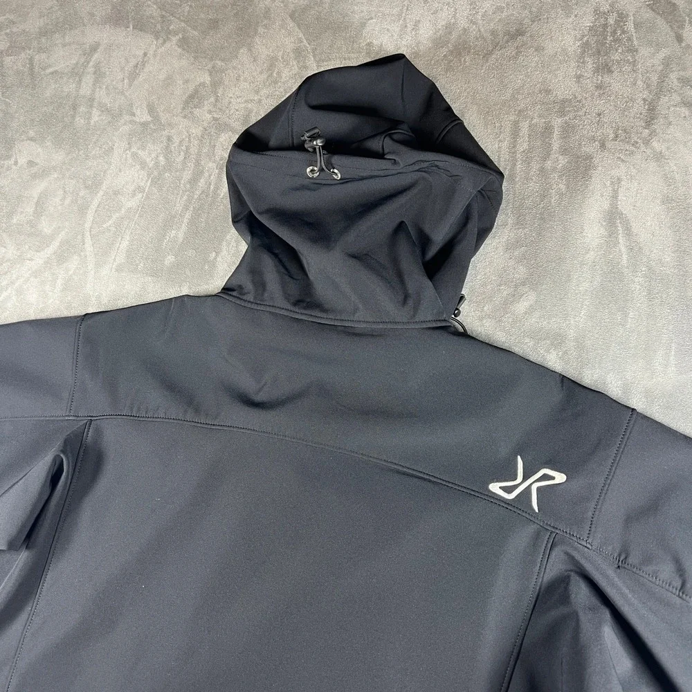 RevolutionRace Hiball Jacket Mens XL Black Softshell Hooded Outdoor Style 10014
